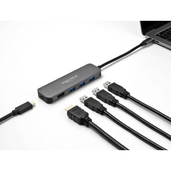 DeLOCK 64171 laptop dock & poortreplicator USB 3.2 Gen 1 (3.1 Gen 1) Type-C Grijs (64171)