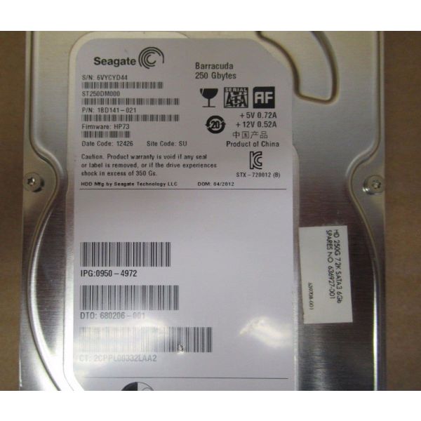 HP Seagate Barracuda 250GB 3.5" SATA (0950-4972)