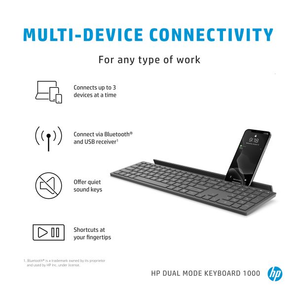 HP dual-mode toetsenbord 1000 (18J71AA#ABB)