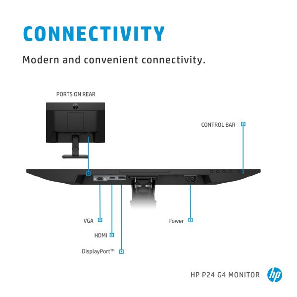 HP P-Series P24 G4 60,5 cm (23.8") 1920 x 1080 Pixels Full HD (1A7E5AA#ABB)