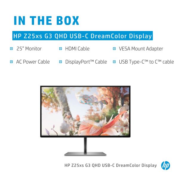 HP Z25xs G3 63,5 cm (25") 2560 x 1440 Pixels Quad HD Zwart (1A9C9AA#ABB)