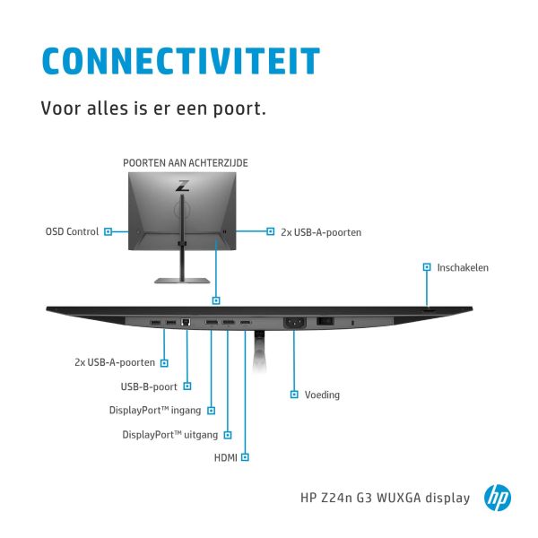 HP Z24n G3 computer monitor 61 cm (24") 1920 x 1200 Pixels WUXGA LED Zilver (1C4Z5AA)
