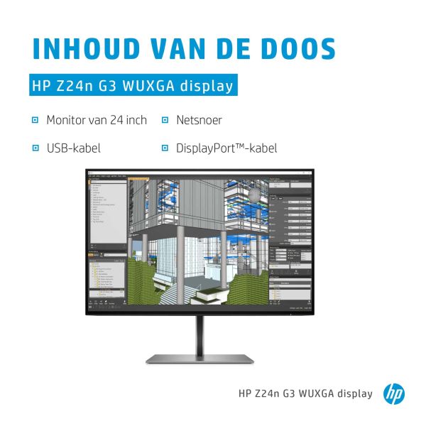 HP Z24n G3 computer monitor 61 cm (24") 1920 x 1200 Pixels WUXGA LED Zilver (1C4Z5AA)
