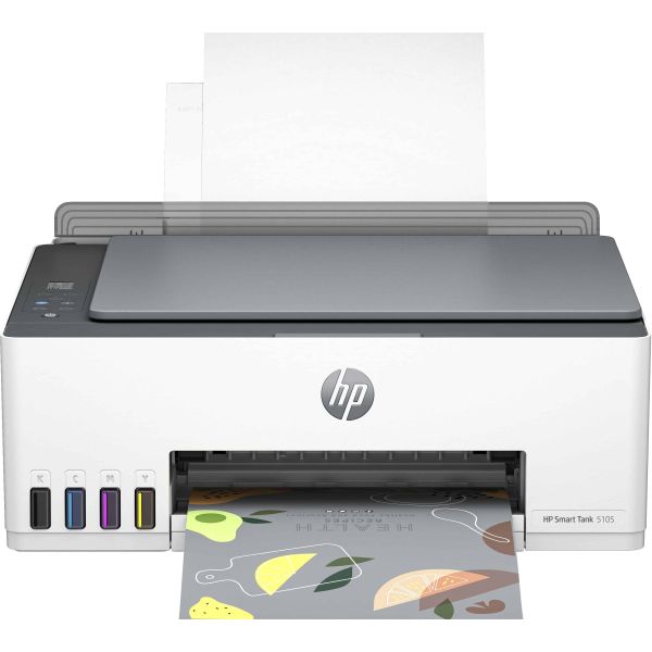 HP Smart Tank 5105 All-in-One-printer, Kleur, Printer voor Thuis en thuiskantoor, Printen, kopiëren, scannen, Draadloos; printertank voor grote volumes; printen vanaf telefoon of tablet; scannen naar pdf (1F3Y3A#BHC)