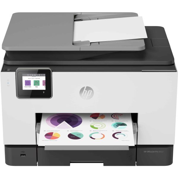 HP OfficeJet Pro 9022 All-in-One printer, Printen, kopiëren, scannen, faxen, Automatische invoer voor 35 vellen; Printen via USB-poort aan voorzijde; Scannen naar e-mail; Dubbelzijdig printen (1MR71B#BHC)