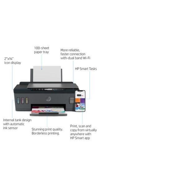 HP Smart Tank Plus 555 draadloze All-in-One, Printen, scannen, kopiëren, draadloos, Scans naar pdf (1TJ12A#BHC)