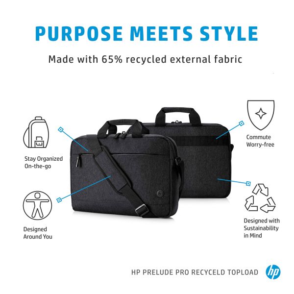 HP Prelude Pro 15,6-inch gerecyclede tas met bovensluiting (1X645AA)