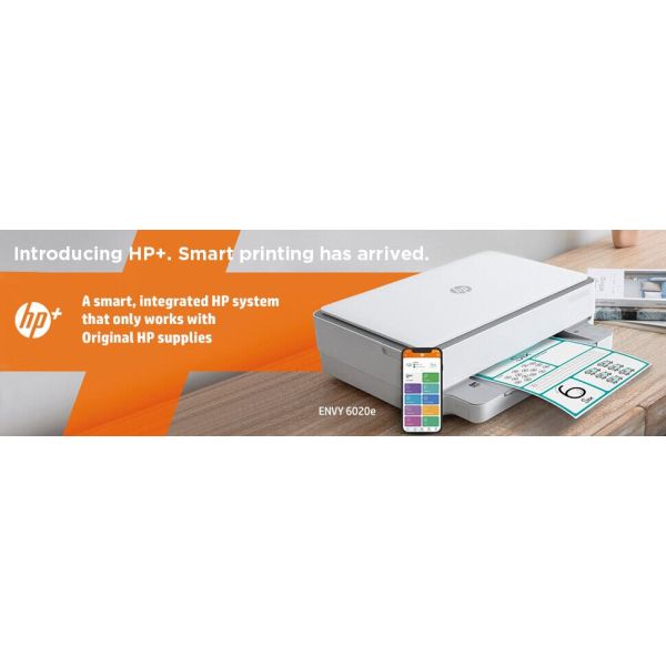 HP ENVY HP 6020e All-in-One printer, Kleur, Printer voor Thuis en thuiskantoor, Printen, kopiëren, scannen, Draadloos; HP+; Geschikt voor HP Instant Ink; Printen vanaf een telefoon of tablet (223N4B#629)