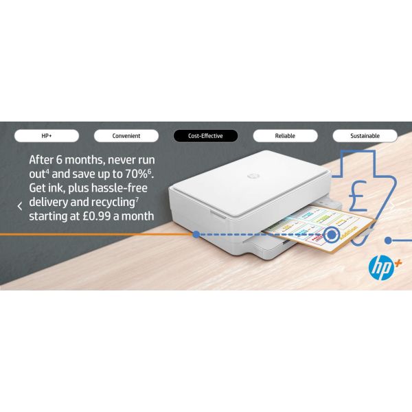 HP ENVY HP 6022e All-in-One printer, Thuis en thuiskantoor, Printen, kopiëren, scannen, Draadloos; HP+; Geschikt voor HP Instant Ink; Printen vanaf een telefoon of tablet (223N5B#629)