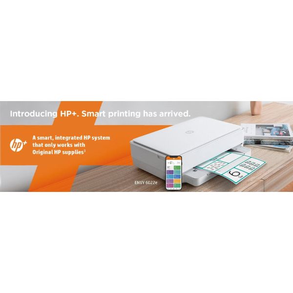 HP ENVY HP 6022e All-in-One printer, Thuis en thuiskantoor, Printen, kopiëren, scannen, Draadloos; HP+; Geschikt voor HP Instant Ink; Printen vanaf een telefoon of tablet (223N5B#629)