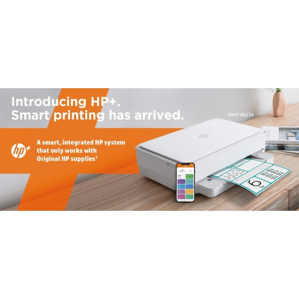 HP ENVY HP 6022e All-in-One printer, Thuis en thuiskantoor, Printen, kopiëren, scannen, Draadloos; HP+; Geschikt voor HP Instant Ink; Printen vanaf een telefoon of tablet (223N5B#629)