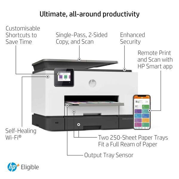 HP OfficeJet Pro HP 9022e All-in-One-printer, Printen, kopiëren, scannen, faxen, HP+; Geschikt voor HP Instant Ink; Automatische documentinvoer; Dubbelzijdig printen (226Y0B)