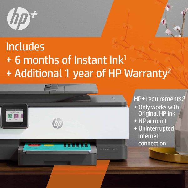 HP OfficeJet Pro HP 8022e All-in-One-printer, Kleur, Printer voor Home, Printen, kopiëren, scannen, faxen, HP+; Geschikt voor HP Instant Ink; Automatische documentinvoer; Dubbelzijdig afdrukken (229W7B#629)