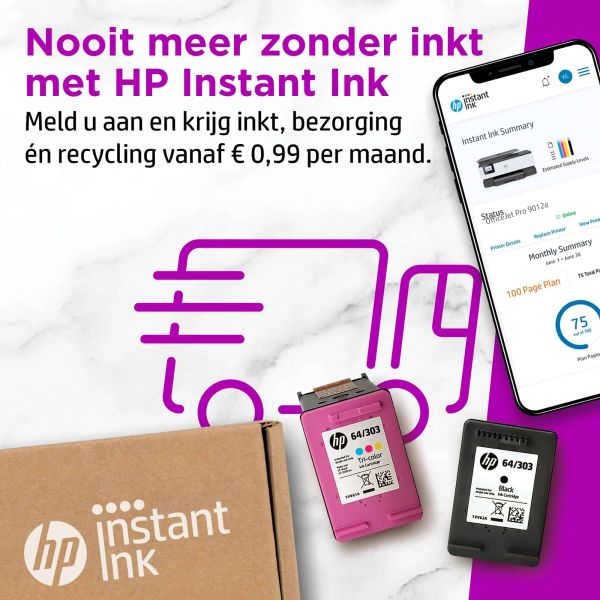 HP OfficeJet Pro HP 9012e All-in-One-printer, Kleur, Printer voor Kleine kantoren, Printen, kopiëren, scannen, faxen, HP+; Geschikt voor HP Instant Ink; Automatische documentinvoer; Dubbelzijdig printen (22A55B#629)