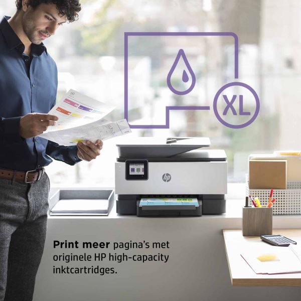HP OfficeJet Pro HP 9012e All-in-One-printer, Kleur, Printer voor Kleine kantoren, Printen, kopiëren, scannen, faxen, HP+; Geschikt voor HP Instant Ink; Automatische documentinvoer; Dubbelzijdig printen (22A55B#629)
