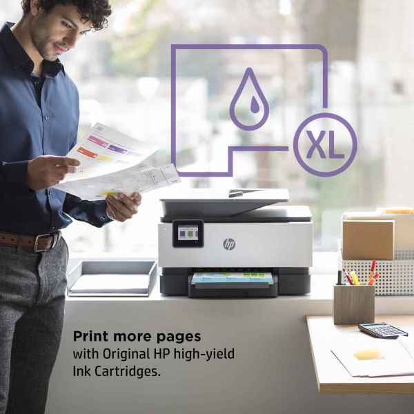HP OfficeJet Pro HP 9012e All-in-One-printer, Kleur, Printer voor Kleine kantoren, Printen, kopiëren, scannen, faxen, HP+; Geschikt voor HP Instant Ink; Automatische documentinvoer; Dubbelzijdig printen (22A55B#629)