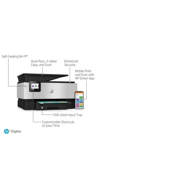 HP OfficeJet Pro HP 9015e All-in-One-printer, Kleur, Printer voor Kleine kantoren, Printen, kopiëren, scannen, faxen, HP+; Geschikt voor HP Instant Ink; Automatische documentinvoer; Dubbelzijdig printen (22A57B#629)