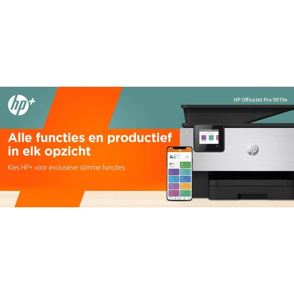 HP OfficeJet Pro HP 9019e All-in-One-printer, Kleur, Printer voor Kleine kantoren, Printen, kopiëren, scannen, faxen, HP+; Geschikt voor HP Instant Ink; Automatische documentinvoer; Dubbelzijdig printen (22A59B#629)