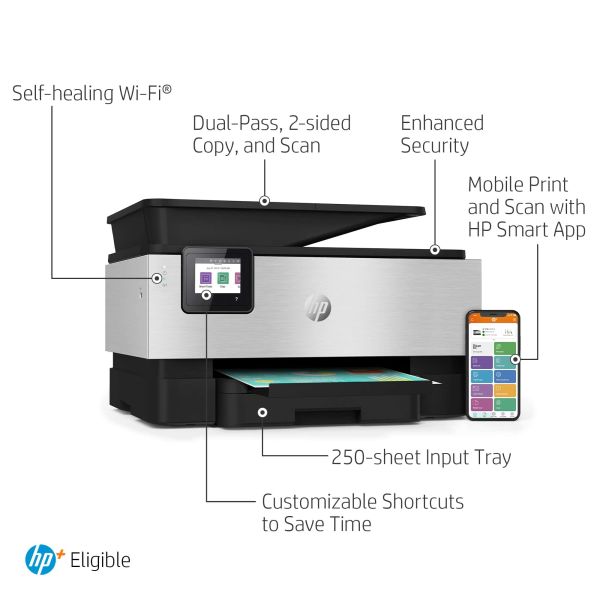 HP OfficeJet Pro HP 9019e All-in-One-printer, Kleur, Printer voor Kleine kantoren, Printen, kopiëren, scannen, faxen, HP+; Geschikt voor HP Instant Ink; Automatische documentinvoer; Dubbelzijdig printen (22A59B#629)