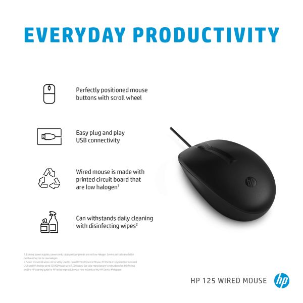 HP 125 muis met kabel (265A9AA)