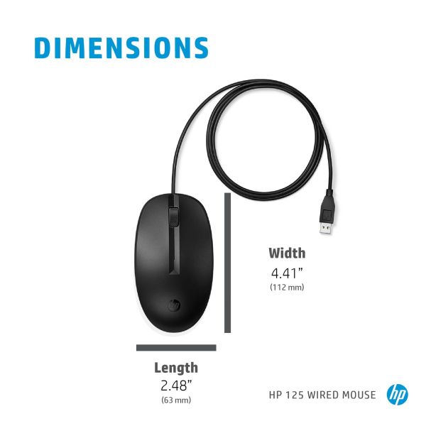 HP 125 muis met kabel (265A9AA)