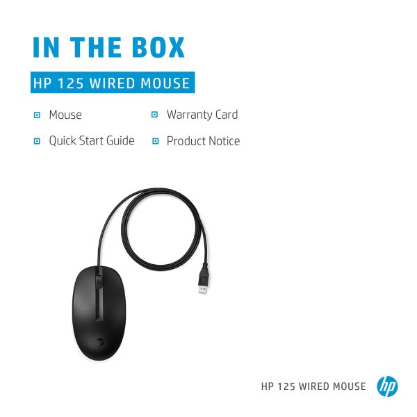 HP 125 muis met kabel (265A9AA)