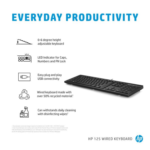 HP 125 USB WD KBD (bulk 12) (266C9A6#ABB)