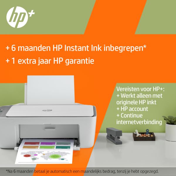 HP DeskJet 2720e Draadloos All-in-One Kleur Printer, Instant Ink; Kopieerapparaat, scanner (26K67B#629)