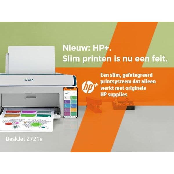 HP HP Deskjet 2721e All-in-One printer, Kleur, Printer voor Home, Printen, kopiëren, scannen, Draadloos; HP+; Geschikt voor HP Instant Ink; Printen vanaf een telefoon of tablet (26K68B#629)