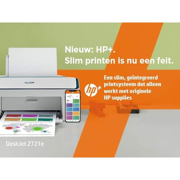 HP HP Deskjet 2721e All-in-One printer, Kleur, Printer voor Home, Printen, kopiëren, scannen, Draadloos; HP+; Geschikt voor HP Instant Ink; Printen vanaf een telefoon of tablet (26K68B#629)