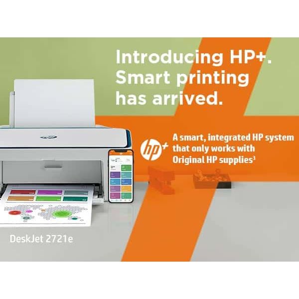 HP HP Deskjet 2721e All-in-One printer, Kleur, Printer voor Home, Printen, kopiëren, scannen, Draadloos; HP+; Geschikt voor HP Instant Ink; Printen vanaf een telefoon of tablet (26K68B#629)