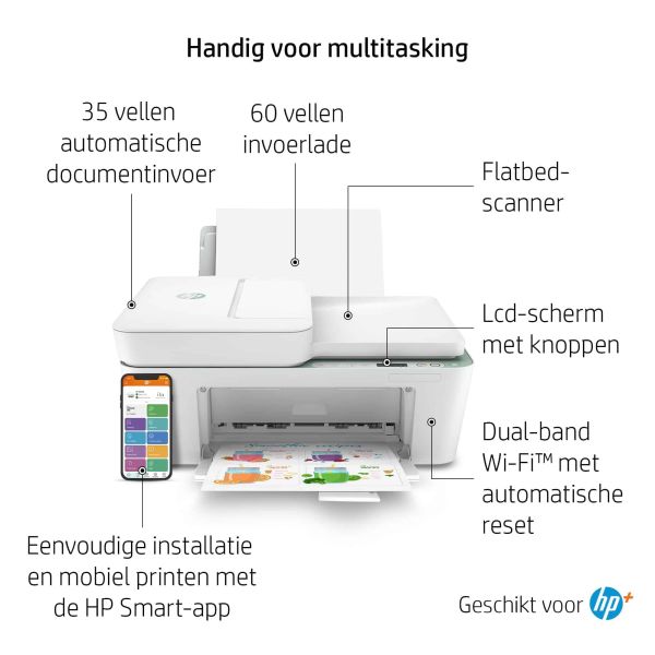 HP DeskJet HP 4122e All-in-One printer, Kleur, Printer voor Home, Printen, kopiëren, scannen, faxen via mobiel, HP+; Geschikt voor HP Instant Ink; Scan naar pdf (26Q92B#629)