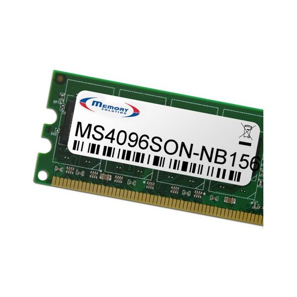 Memory Solution MS4096SON-NB156 geheugenmodule 4 GB (MS4096SON-NB156) Memory Solution MS4096SON-NB156 geheugenmodule 4 GB (MS4096SON-NB156)