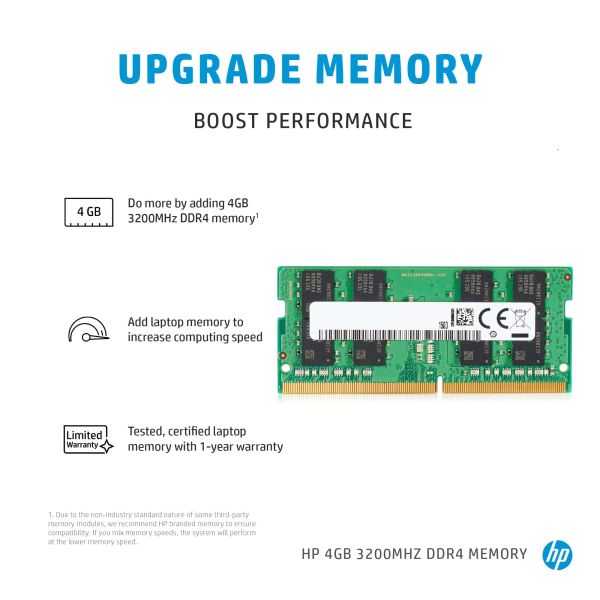 HP 286H5AA geheugenmodule 4 GB 1 x 4 GB DDR4 3200 MHz (286H5AA)