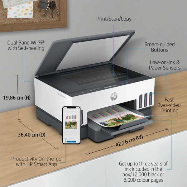 HP Smart Tank 7005 All-in-One, Printen, scannen, kopiëren, draadloos, Scans naar pdf (28B54A#BHC)
