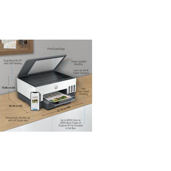HP Smart Tank 7006 All-in-One, Printen, scannen, kopiëren, draadloos, Scans naar pdf (28B55A#BHC)