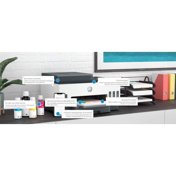 HP Smart Tank 7305 All-in-One, Printen, scannen, kopiëren, automatische documentinvoer, draadloos, Invoer voor 35 vel; Scans naar pdf; Dubbelzijdig printen (28B75A#BHC)