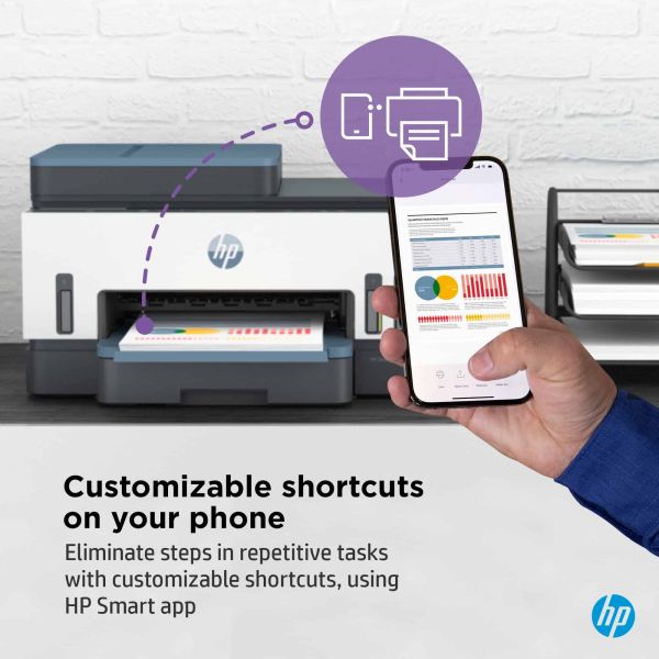 HP Smart Tank 7305 All-in-One, Printen, scannen, kopiëren, automatische documentinvoer, draadloos, Invoer voor 35 vel; Scans naar pdf; Dubbelzijdig printen (28B75A#BHC)