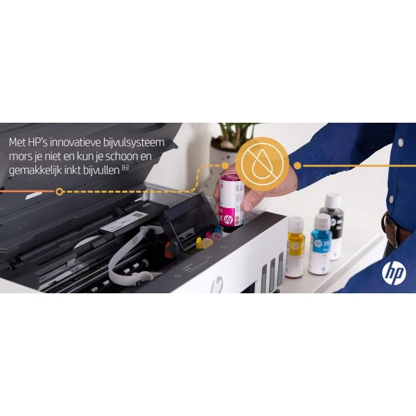 HP Smart Tank 7605 All-in-One, Printen, kopiëren, scannen, faxen, ADF en draadloos, Invoer voor 35 vel; Scans naar pdf; Dubbelzijdig printen (28C02A#BHC)