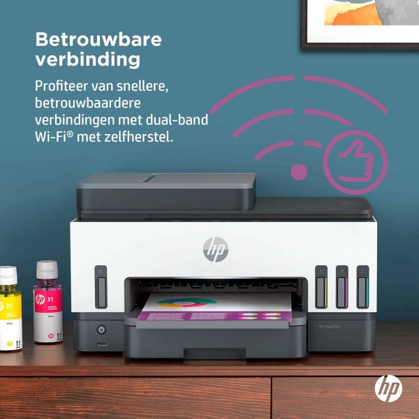 HP Smart Tank 7605 All-in-One, Printen, kopiëren, scannen, faxen, ADF en draadloos, Invoer voor 35 vel; Scans naar pdf; Dubbelzijdig printen (28C02A#BHC)