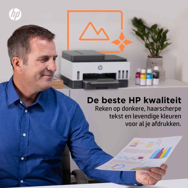 HP Smart Tank 7605 All-in-One, Printen, kopiëren, scannen, faxen, ADF en draadloos, Invoer voor 35 vel; Scans naar pdf; Dubbelzijdig printen (28C02A#BHC)