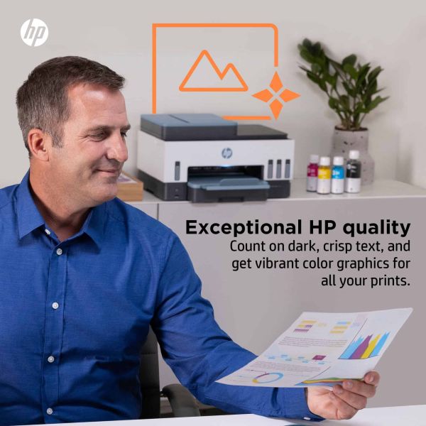HP Smart Tank 7605 All-in-One, Printen, kopiëren, scannen, faxen, ADF en draadloos, Invoer voor 35 vel; Scans naar pdf; Dubbelzijdig printen (28C02A#BHC)