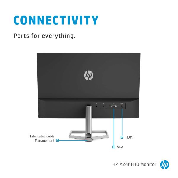 HP M24f 60,5 cm (23.8") 1920 x 1080 Pixels Full HD Zwart, Zilver (2D9K0AA#ABB)
