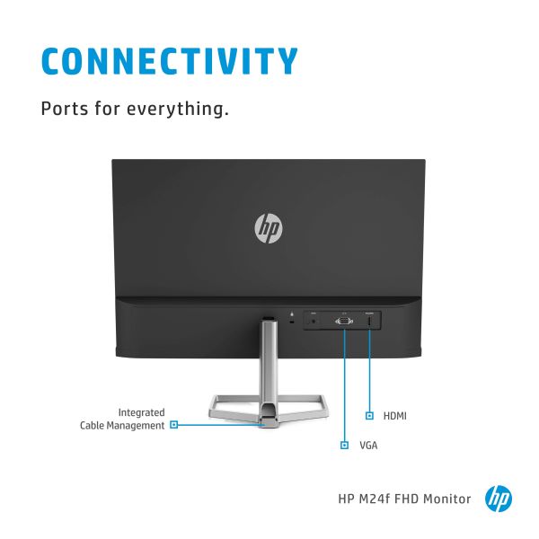 HP M24f 60,5 cm (23.8") 1920 x 1080 Pixels Full HD Zwart, Zilver (2D9K0AA#ABB)