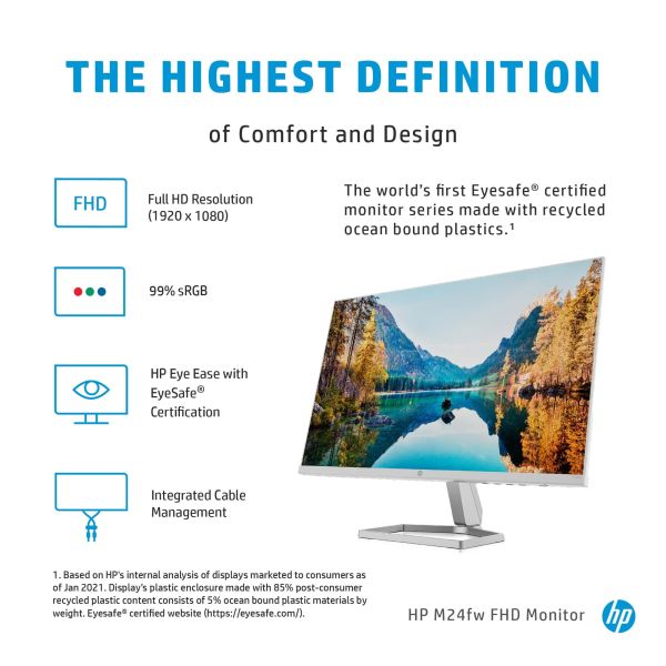 HP M24fw 60,5 cm (23.8") 1920 x 1080 Pixels Full HD LED Zilver (2D9K1AA#ABB)