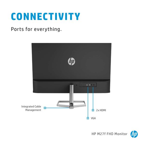 HP M27f 68,6 cm (27") 1920 x 1080 Pixels Full HD LCD Zwart, Zilver (2G3D3AA#ABB)