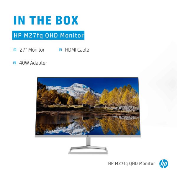 HP M27fq 68,6 cm (27") 2560 x 1440 Pixels Quad HD LED Zilver, Zwart (2H4B5AA#ABB)