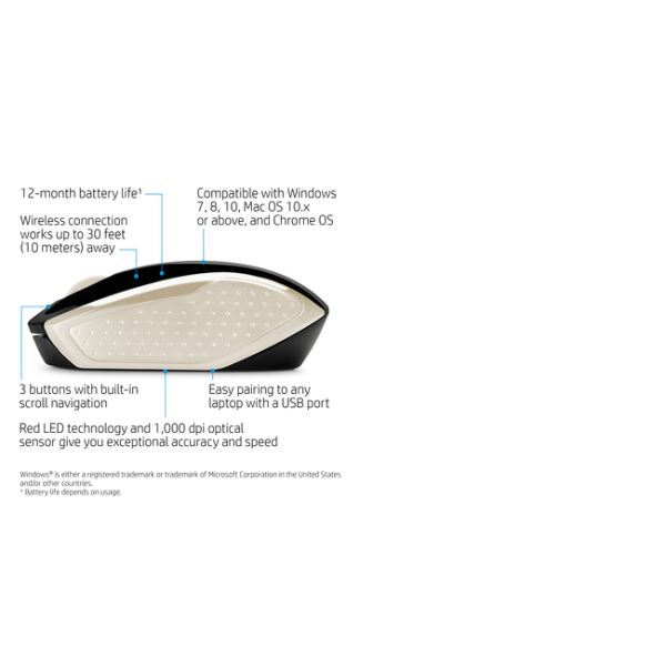 HP draadloze muis 200 (Silk gold) (2HU83AA#ABB)