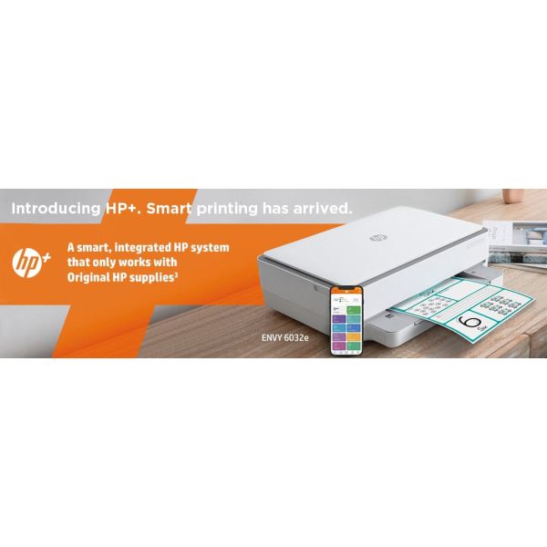 HP ENVY HP 6032e All-in-One printer, Kleur, Printer voor Thuis en thuiskantoor, Printen, kopiëren, scannen, Draadloos; HP+; Geschikt voor HP Instant Ink; Printen vanaf een telefoon of tablet (2K4U8B#629)