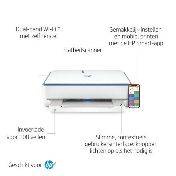 HP ENVY HP 6010e All-in-One printer, Thuis en thuiskantoor, Printen, kopiëren, scannen, Draadloos; HP+; Geschikt voor HP Instant Ink; Printen vanaf een telefoon of tablet (2K4U9B#629)